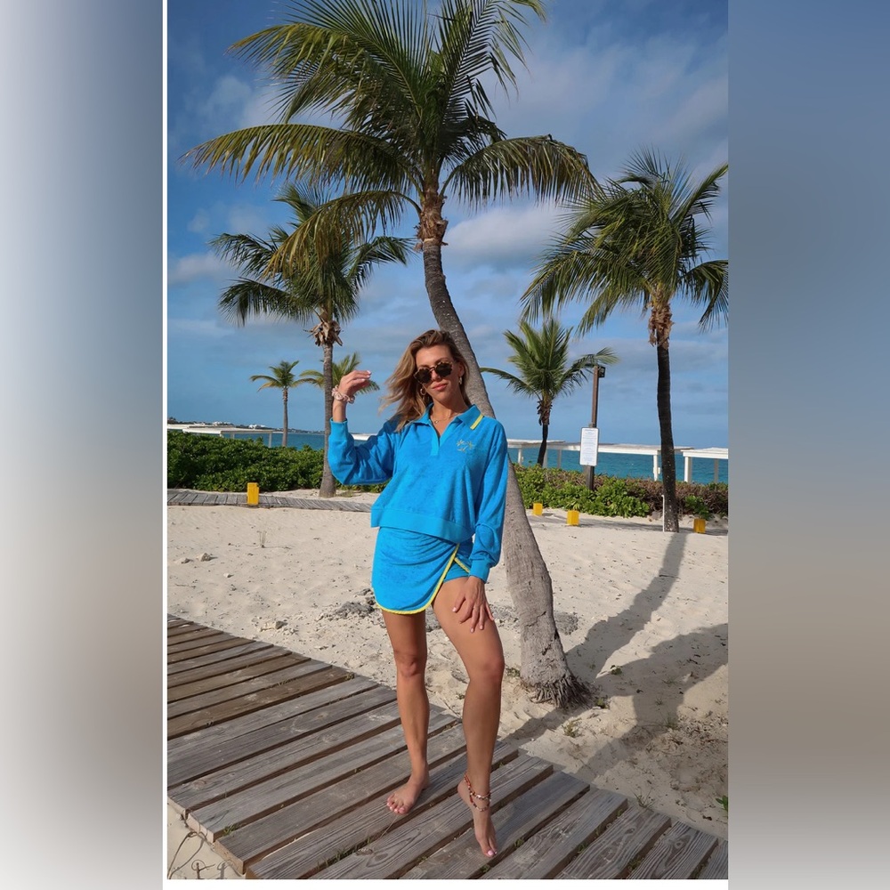 Beach Riot Marina Polo - Caribbean Blue - New With Tags - Size S - Picture 4 of 7